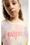 U.S. Polo Assn. Girls' Tulip Patterned Short Sleeve T-Shirt and Shorts Set, Ages 4-8, Lemon - 2