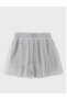 Girl's Shiny Pleated Shorts Skirt 10-16 Years Old Gray