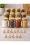 12-Piece Bamboo Vacuum Lid Glass Spice Jar Set 300 ml 12 Wooden Spoons - 3