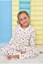 Girl's Floral Printed Ribbed Pajama Set 3-8 Years Ecru - 2