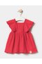 Baby Girl Summer Dress Made of Knitted Muslin with Ruffle Detail - 2