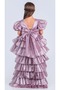 Girl's Detachable Tail Detailed, Crowned Aspendos Evening Party Dress M00758 Dried Rose - 2