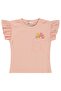 Floral Embroidered T-Shirt with Pockets for 2-5 Years Old - Powder - 4