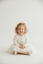 Knitwear Bolero Waist Floral Baby Girl Dress M00773 Ecru - 4