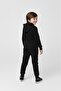 Boy's Zipper Closure Hooded Transitional Tracksuit Set M00765 Black - 4