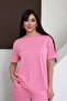 Women's Modal Fabric Short Sleeve Tracksuit Set 1098 Pink - 7