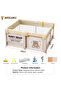 Baby Playpen with 30pcs Wood Pattern Foam Floor Mats & 2 Musical Toys - 3