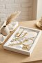 Aura Yaprak Handcrafted Dowry Mirror and Comb Set – Golden Bridal Gift 376 - 2