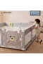 Baby Playpen with 30pcs Wood Pattern Foam Floor Mats & 2 Musical Toys - 5