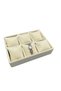 Domestic Production Dobric Model Suede Coating Cream Color 24/18 cm Padded Drawer Pearl Jewelry Organizer - 4