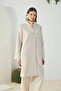 Beige Beaded Buttoned Cap - 3