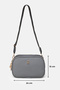 Metallic Gray 3 Compartment Buzzy Satin Leather Daily Women's Shoulder Bag with Adjustable Column Strap - 4