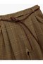 X Melis Ağazat - Plaid Balloon Pants with Pocket Detail, Pleated Detail, and Belt - 3