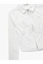 Slim Fit Long Sleeve Corset Look Zipper Crop Shirt - 5