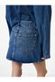 A-Line Denim Mini Skirt with Stone Detail - 3