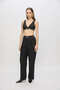 Ss6120 Beli Lasti̇kli̇ Lasti̇kte Sagaza Logo Detail Side Pocket Pocketed Eli̇ Bol Cut Fabric Pants