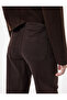 Cotton High Waist Jean Pants with Buttoned Pockets - Culotte Jeans - 2