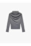 X Şahika Ercüment - Long Sleeve Straight Draped Wide Neck Draped T-Shirt - 3
