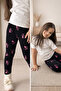 Girl's Corded Fabric Velvet 100% Cotton Patterned 3-Piece Set Leggings Set - 2