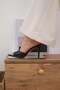 Ivy Genuine Leather Black Color Heels for Women Slipper - 4