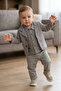 Baby Boy Gray Plaid Shirts and Striped Jackets 3-Piece Luxury Set - 2