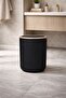 Linea Due Black Striped Round Trash Can - 2
