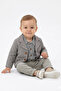 Baby Boy Gray Plaid Shirts and Striped Jackets 3-Piece Luxury Set