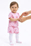 Baby Girl Pink Bow Patterned Shorts 2-Piece Set - 2