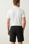 Cotton Men's Black Casual Shorts Side Pocket Lace-Up Regular Fit Pipe Leg Casual Bermuda 2 Thread - 6