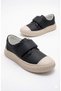 Unisex Black Velcro Children's Sports Shoes Breathable Lightweight Orthopedic Non-Slip Sole Daily Sneakers - 2