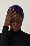 Purple Ready-made Hijab Hijab Outdoor and Pool Cap with Cross Hooks - 5