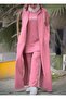 Hijab Women's Suit 3 Pieces, Two Yarn Fabric N-05115 _ Dark Pink