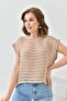 Women's Openwork Boat Neck Casual Summer Blouse 8253Sw - 4