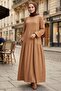 Elay Full Length Wrinkled Dress 1251 - Mink