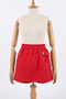 23 April Red Ruffled Button Detailed Girl's Shorts Skirt (Age 5-16) - 4