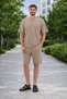 Tie-Dye Linen Look T-Shirt and Shorts Set with Pocket Detail