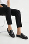 Juliana Black Patent Leather Unisex Closed Front Flat Sole Comfortable Stylish Sabo Loafer Moccasin Slippers - 7