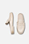 Juliana Beige Patent Leather Unisex Closed Front Flat Sole Comfortable Stylish Sabo Loafer Moccasin Slippers - 4