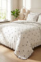 Ruffled 100% Cotton Bow Single Duvet Cover Set - 8