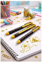 Glitter Ballpoint Pen 1 Piece Pensan Jely Glitter Pilot Pen Ergonomic Grip Soft Writing Black Notebook - 3