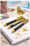 Glitter Ballpoint Pen 1 Piece Pensan Jely Glitter Pilot Pen Ergonomic Grip Soft Writing Black Notebook - 3
