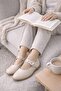 Stylish Design Buckle Elastic Classic Ballerina Shoes - 5