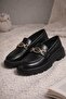 Women's Thick Sole Orthopedic Comfort Sole Leather-Look Loafer – Black