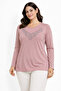 New Pattern Stone Embroidered Round Neck L Stretch Fabric Mother Combed Cotton Blouse 6670