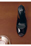 Open-Toe Patent Leather High Heels - 2