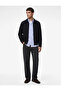 Long Sleeve Shirt Collar Zipper Striped Bomber Jacket - 2