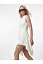 Slim Fit Lightweight High Neck Sleeveless Asymmetrical Tie Detail Bodycon Mini Dress