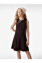 Crew Neck Sleeveless Flared Dress with Stitching Detail - 2