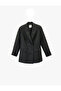 Wool Blend Double-Breasted Collar Pocket Detailed Buttoned Blazer Jacket - 3