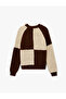 Long Sleeve Crew Neck Color Block Sweater - 4